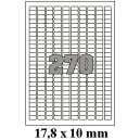 Etikety 17,8 x 10 mm na archu A4, 100 listů (samolepící labely podobné: 17 x 10 mm, 18 x 10 mm, 2 x 1 cm, 20 x 10 mm)