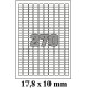 Etikety 17,8 x 10 mm na archu A4, 100 listů (samolepící labely podobné: 17 x 10 mm, 18 x 10 mm, 2 x 1 cm, 20 x 10 mm)