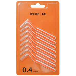 Mezizubní lomené kartáčky ML 0,4 mm zahnuté 7 ks šikmé L Ultra oranžové Kartáček zahnutý mezi zubní šikmý lomený tvar Spokar