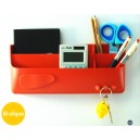 Magnetický oranžový kelímek odkládací na popisovače fixy, Magnetická přihrádka oranžová kapsa pouzdro tabuli Smart box Bi-office