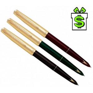 Čína, čínské pero čínská propiska, 3 druhy rukojeť černá modrá červená, Náplň 4444 modře píšící, zlaté stříbrné víčko