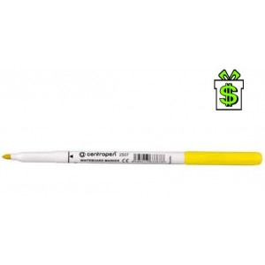 Žlutý stíratelný popisovač na tabuli (Fix Centropen 2507 žlutá fixa stíratelná whiteboard marker žluté fixy popisovače)