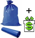 Pytle na odpadky 60 L modré 26 ks, pytel na odpad 60L modrý, odpadkové sáčky do koše 60 litrů, odpadkový sáček modrá barva